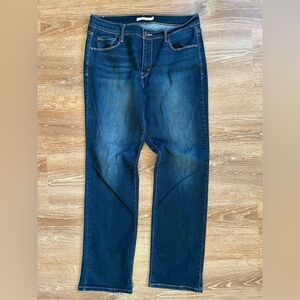 Levi’s 505 Straight Dark Wash Denim Jeans Stretch 12